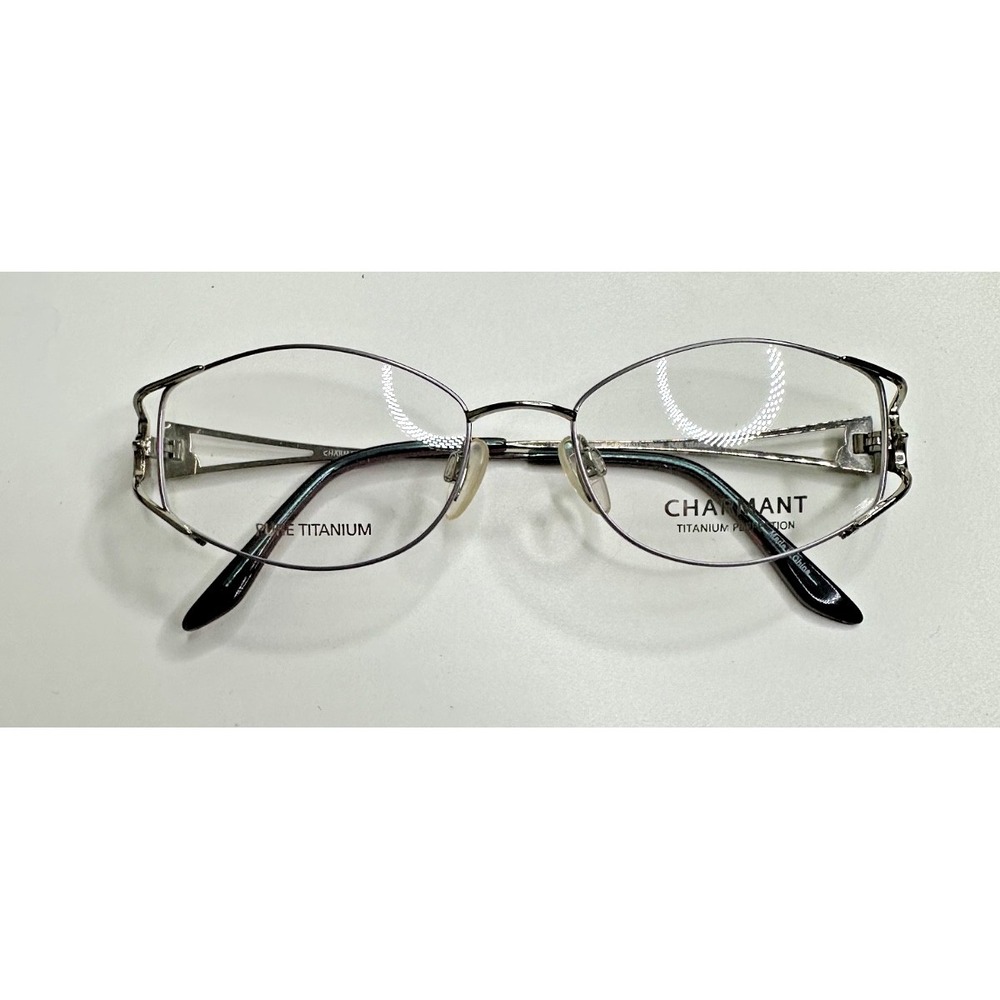 Charmant Titanium eyeglasses framed 135 mm 52 17 CH 10838 Purple Enamel Silver